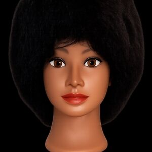 Classic Black Afro Wig mannequin head  - Unbranded